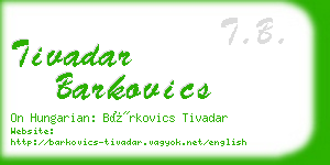 tivadar barkovics business card